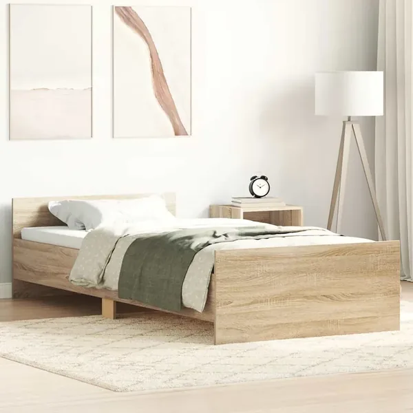 Cadre de lit sans matelas chêne sonoma 90x200 cm