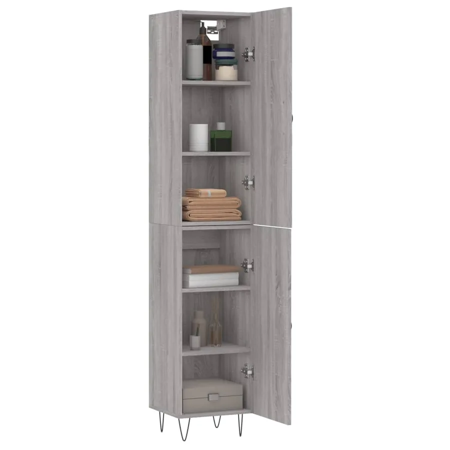 Buffet haut Sonoma gris 34,5x34x180 cm Bois d'ingénierie - 3