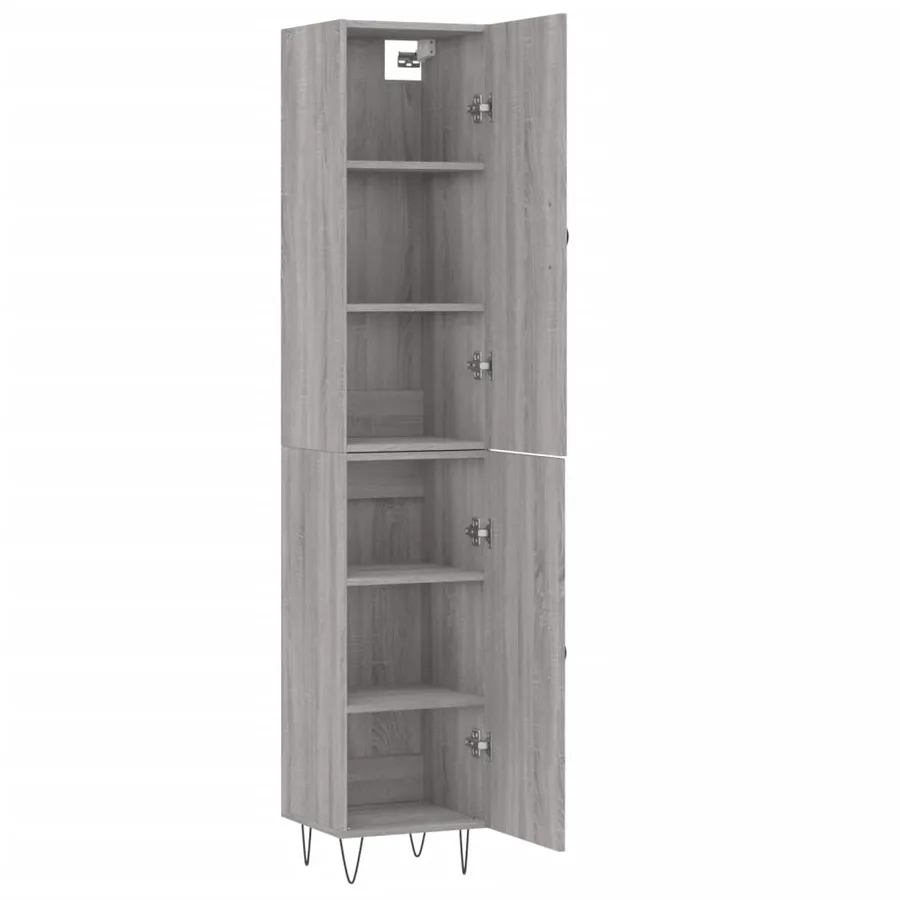 Buffet haut Sonoma gris 34,5x34x180 cm Bois d'ingénierie - 4