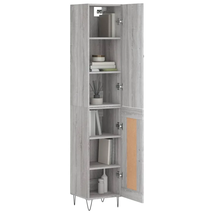 Buffet haut Sonoma gris 34,5x34x180 cm Bois d'ingénierie - 3