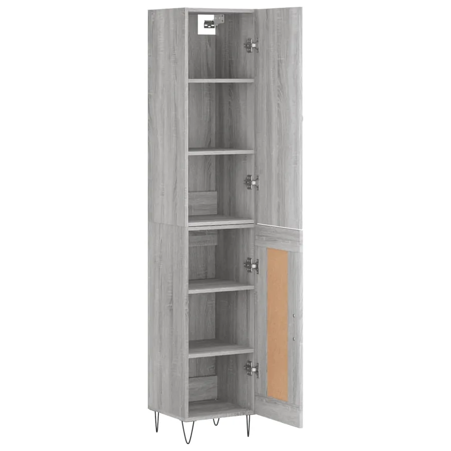 Buffet haut Sonoma gris 34,5x34x180 cm Bois d'ingénierie - 4
