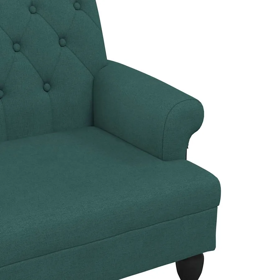 Banc avec dossier vert foncé 120x62x75,5 cm tissu - 7