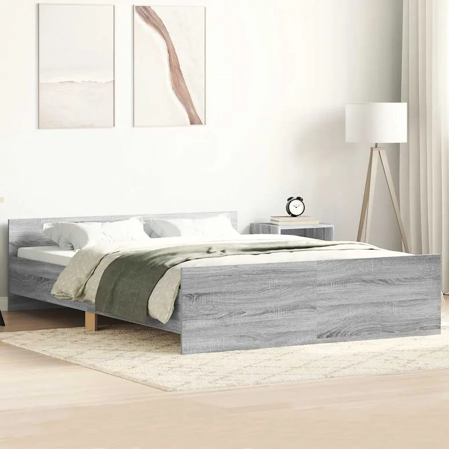 Cadre de lit sans matelas sonoma gris 120x200 cm