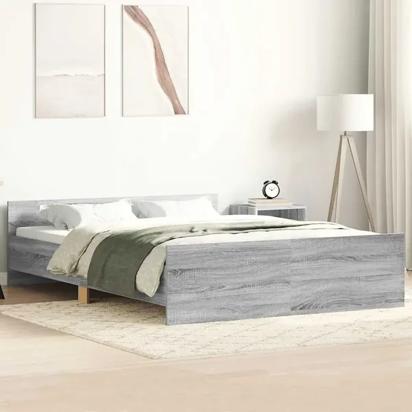 Cadre de lit sans matelas sonoma gris 120x200 cm