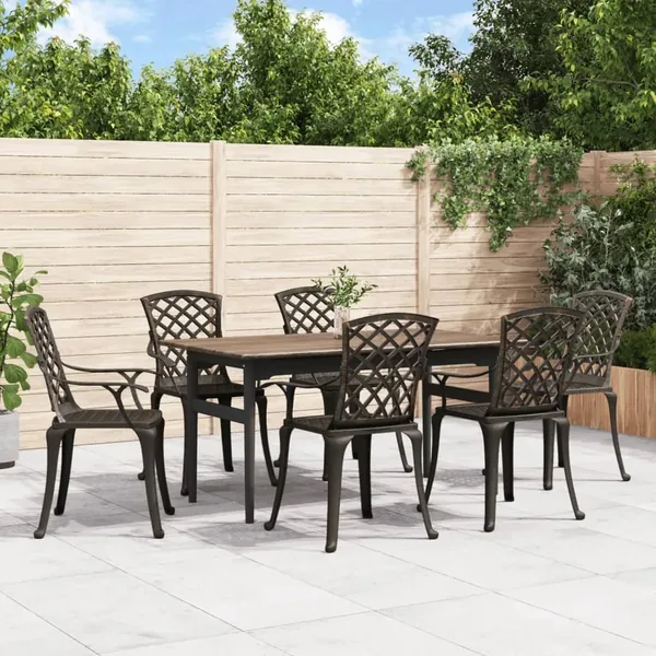 Chaises de jardin lot de 6 fonte d'aluminium bronze