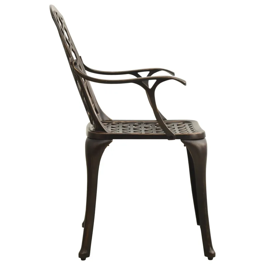 Chaises de jardin lot de 6 fonte d'aluminium bronze - 6