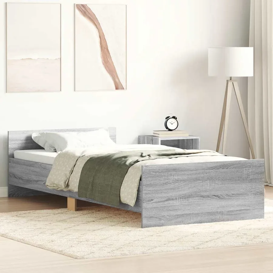Cadre de lit sans matelas sonoma gris 90x190 cm