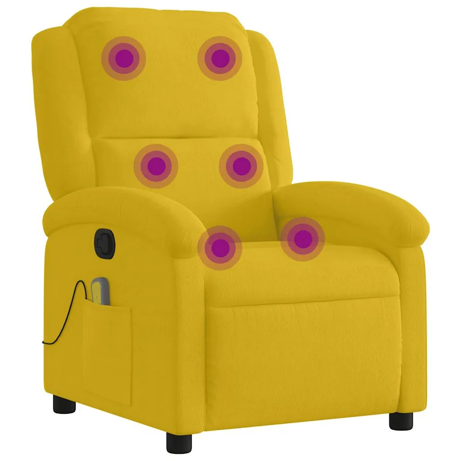 Fauteuil de massage inclinable jaune velours - 2