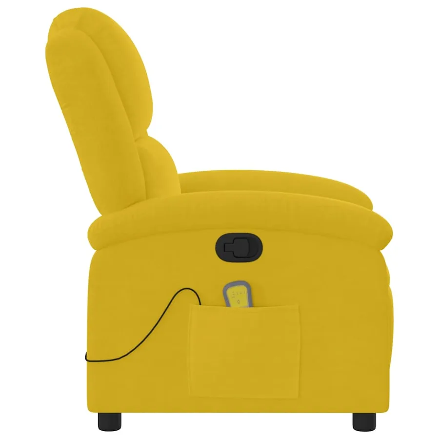 Fauteuil de massage inclinable jaune velours - 5