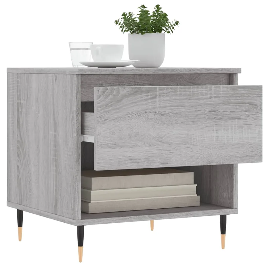 Tables basses 2 pcs sonoma gris 50x46x50 cm bois d'ingénierie - 4