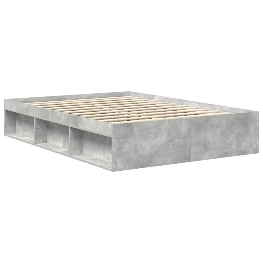 Cadre de lit sans matelas gris béton 140x190 cm - 7