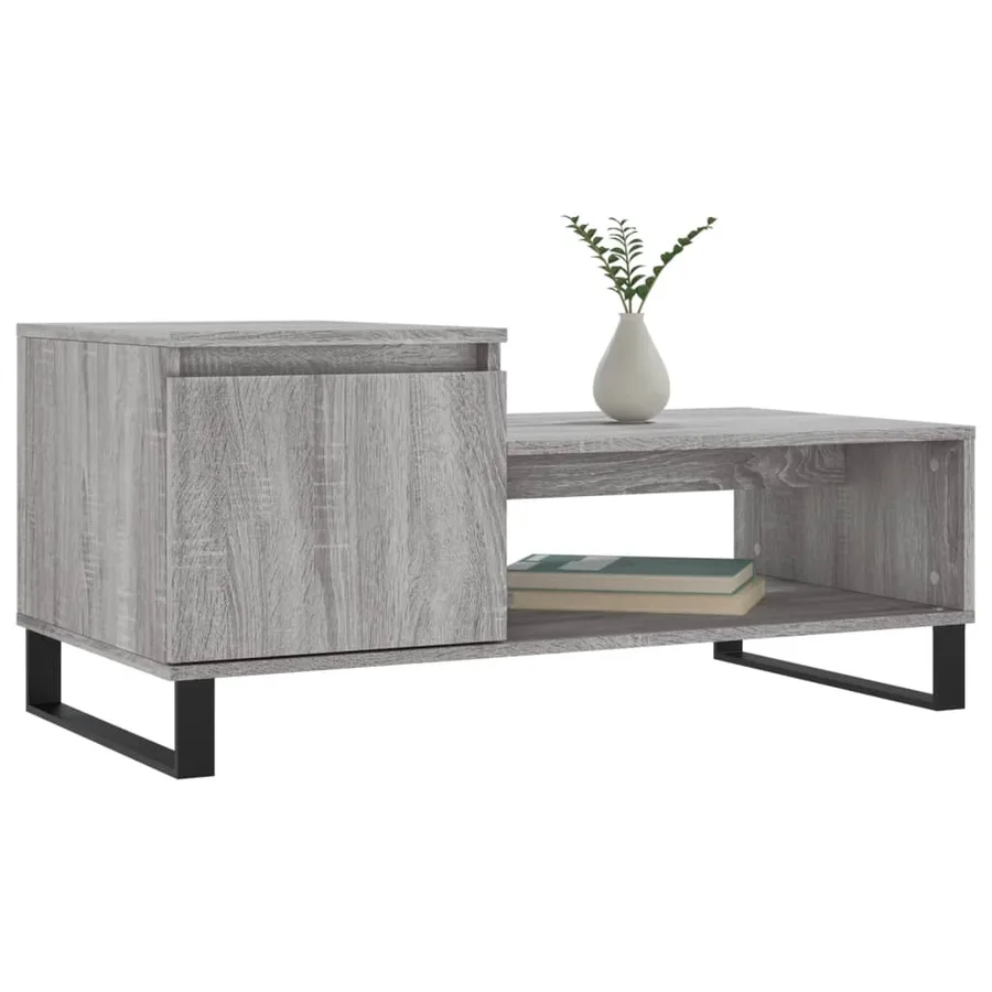 Table basse Sonoma gris 100x50x45 cm Bois d'ingénierie - 3