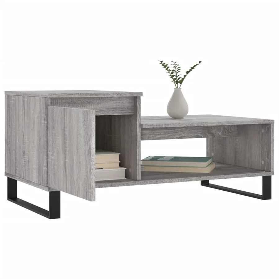 Table basse Sonoma gris 100x50x45 cm Bois d'ingénierie - 4