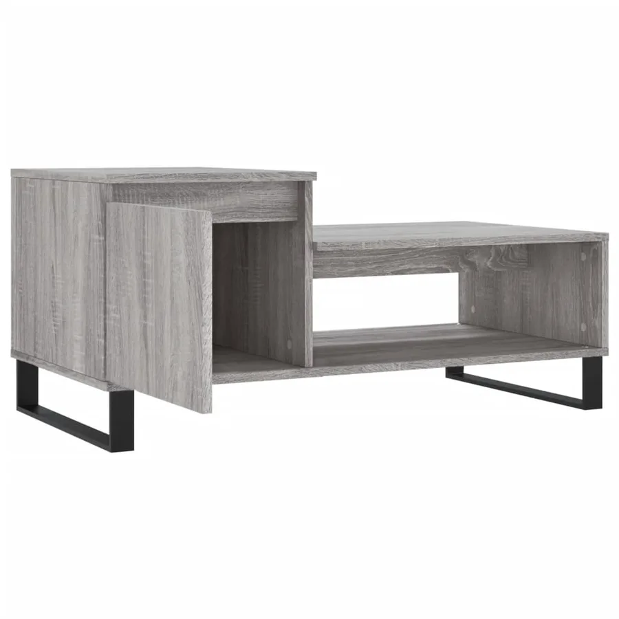 Table basse Sonoma gris 100x50x45 cm Bois d'ingénierie - 6