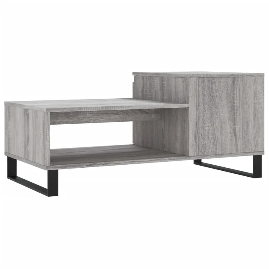 Table basse Sonoma gris 100x50x45 cm Bois d'ingénierie - 8