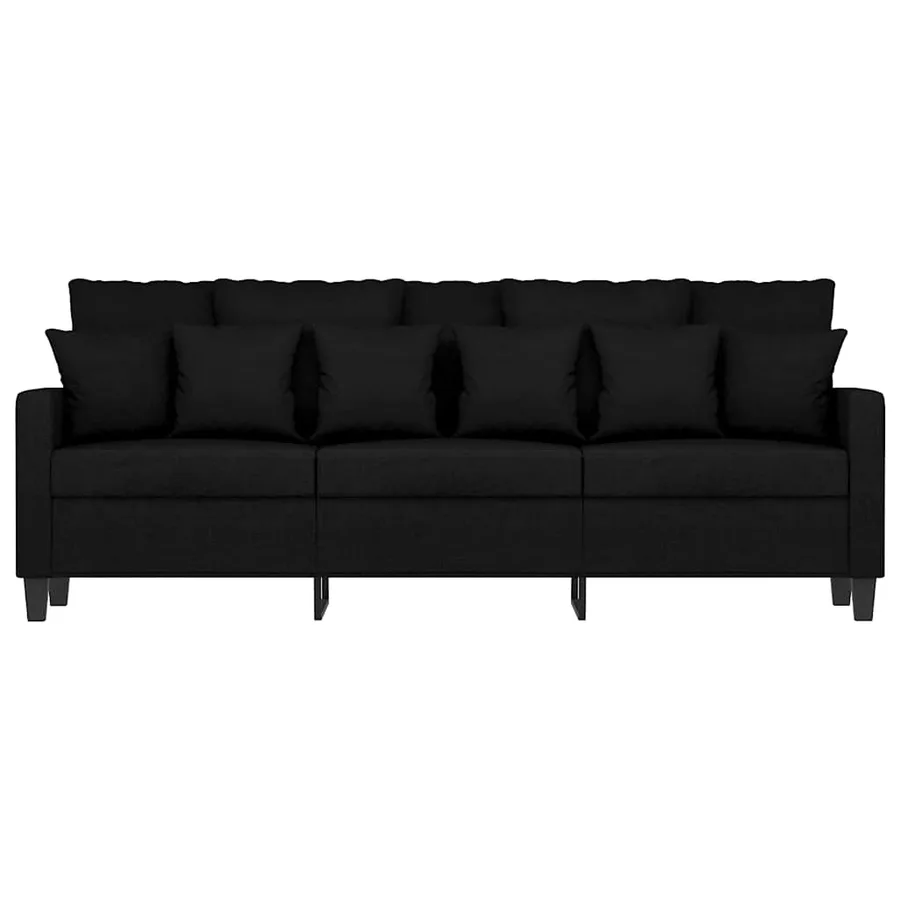 Canapé à 3 places Noir 180 cm Tissu - 4