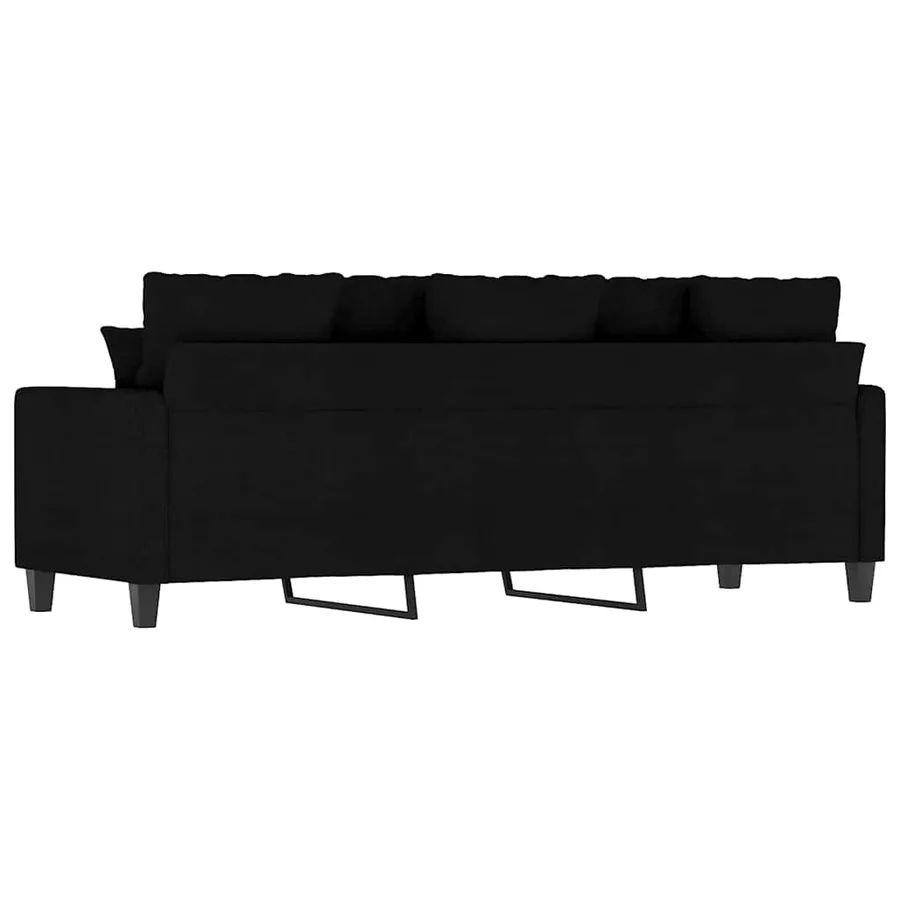 Canapé à 3 places Noir 180 cm Tissu - 6