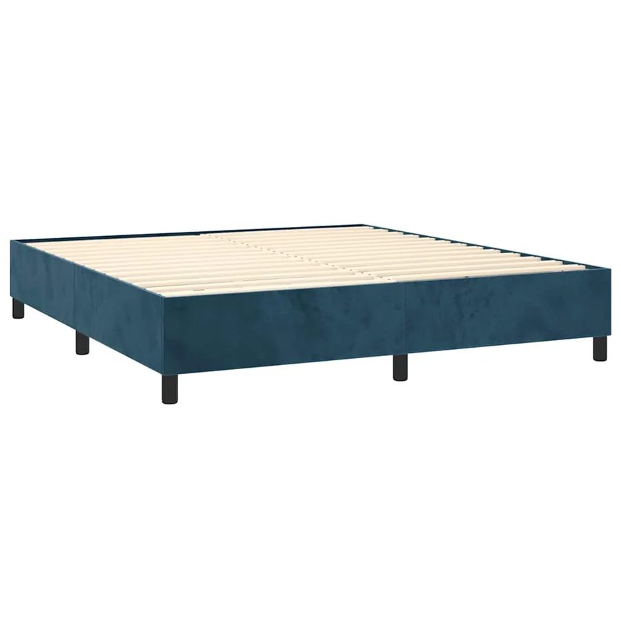 Sommier à lattes de lit matelas et LED Bleu foncé 160x200 cm - 5