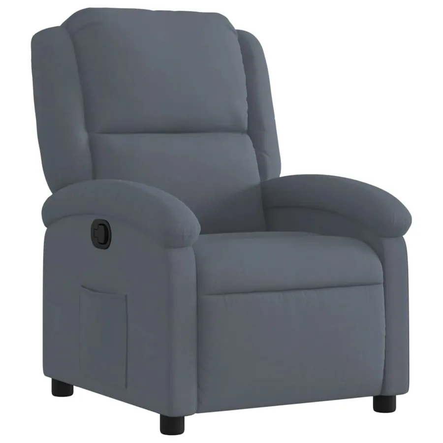 Fauteuil inclinable Gris foncé Velours - 2