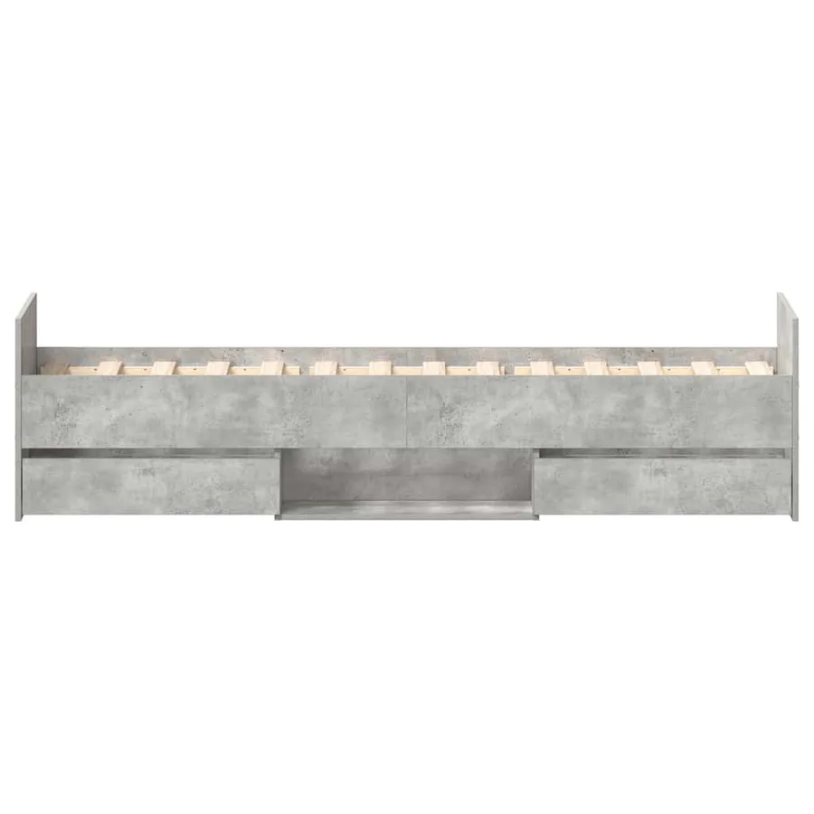 Cadre de lit sans matelas gris béton 75x190 cm - 7