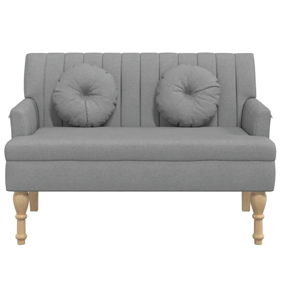 Banc avec coussins gris clair 113x64,5x75,5 cm tissu - 3