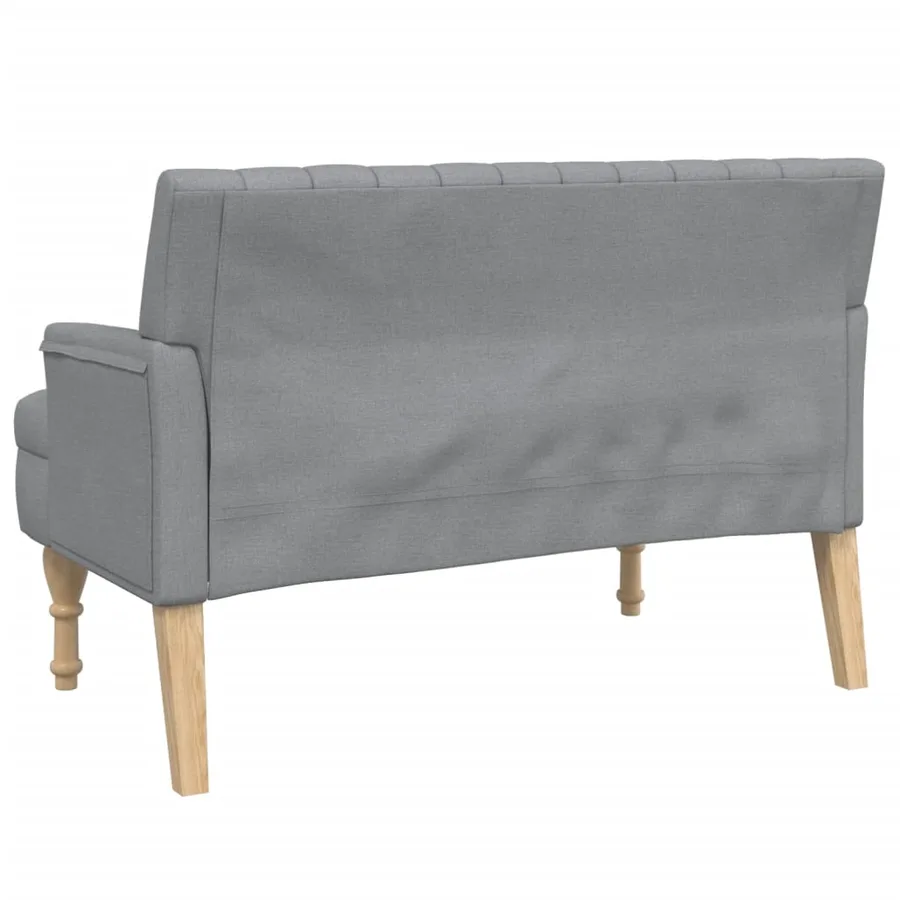 Banc avec coussins gris clair 113x64,5x75,5 cm tissu - 5