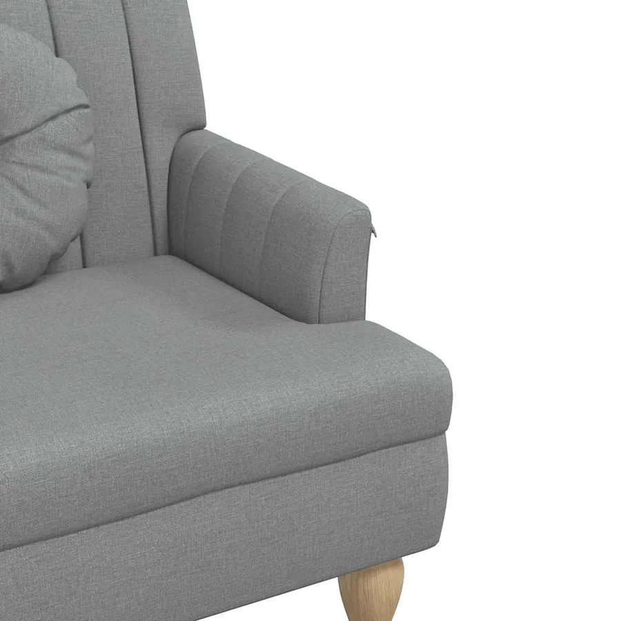 Banc avec coussins gris clair 113x64,5x75,5 cm tissu - 6