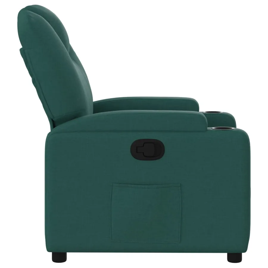 Fauteuil inclinable Vert foncé Tissu - 4