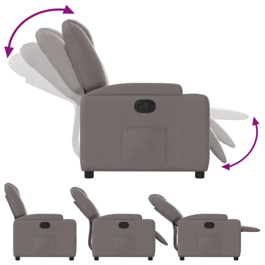 Fauteuil inclinable Taupe Tissu - 6
