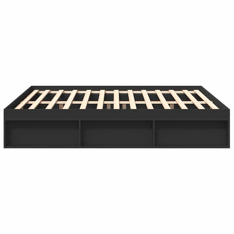 Cadre de lit sans matelas noir 180x200 cm - 6
