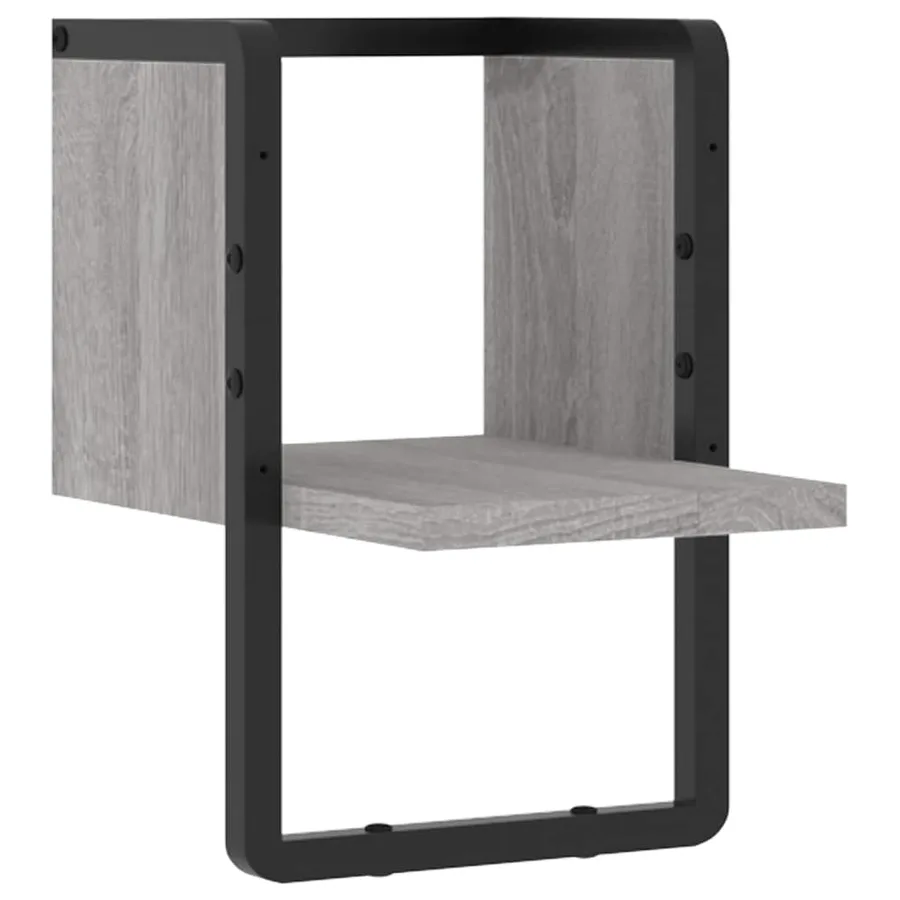 Étagère murale avec barre sonoma gris 20x25x30 cm - 2