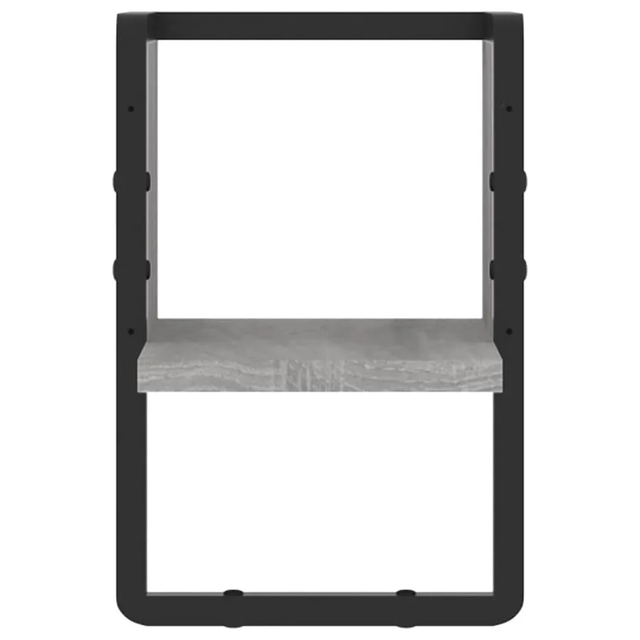 Étagère murale avec barre sonoma gris 20x25x30 cm - 4