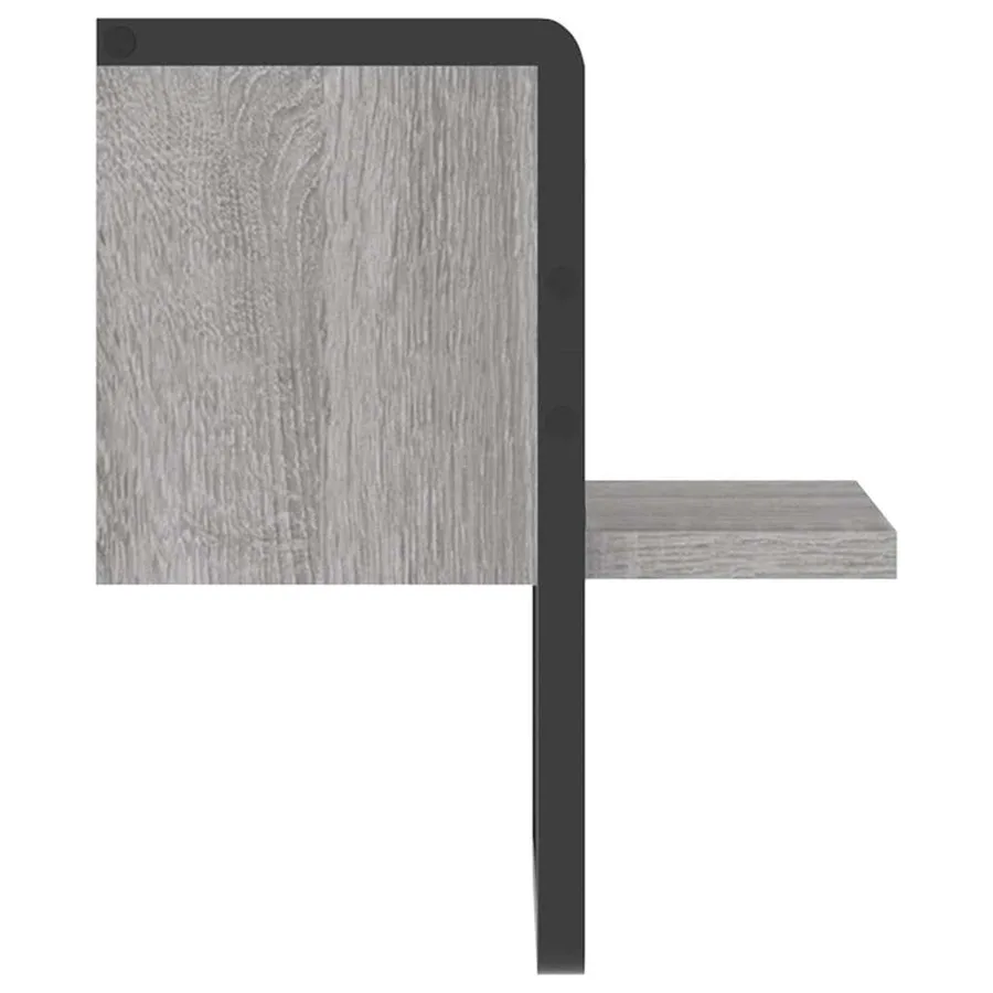 Étagère murale avec barre sonoma gris 20x25x30 cm - 5