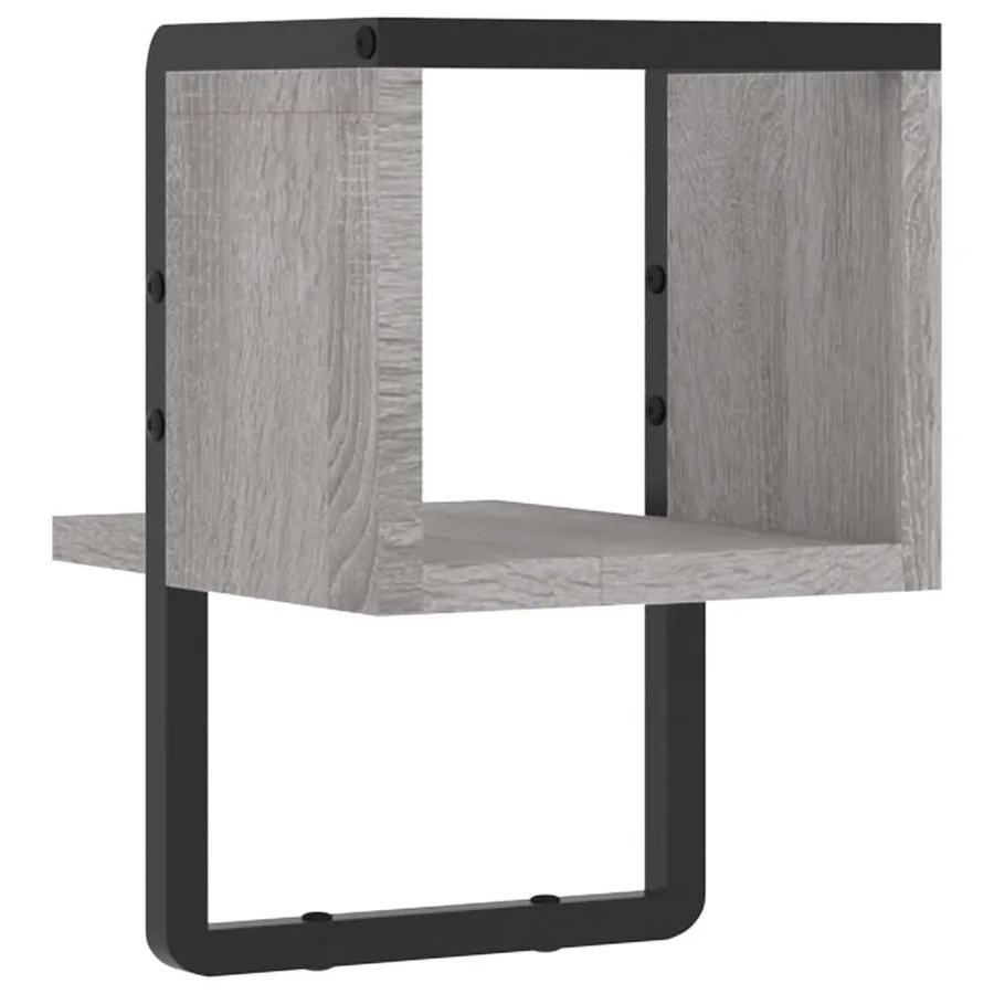 Étagère murale avec barre sonoma gris 20x25x30 cm - 6