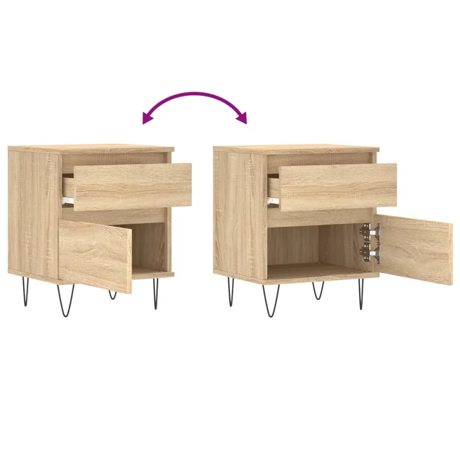 Tables de chevet 2 pcs chêne sonoma 40x35x50 cm bois ingénierie - 11