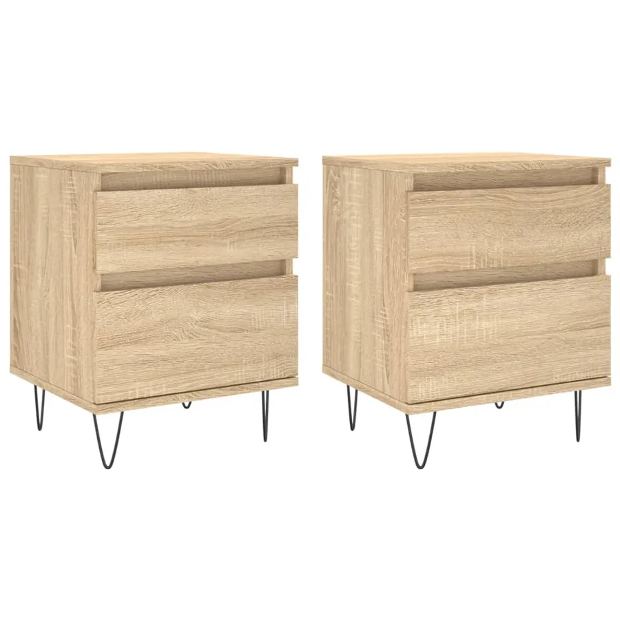 Tables de chevet 2 pcs chêne sonoma 40x35x50 cm bois ingénierie - 2