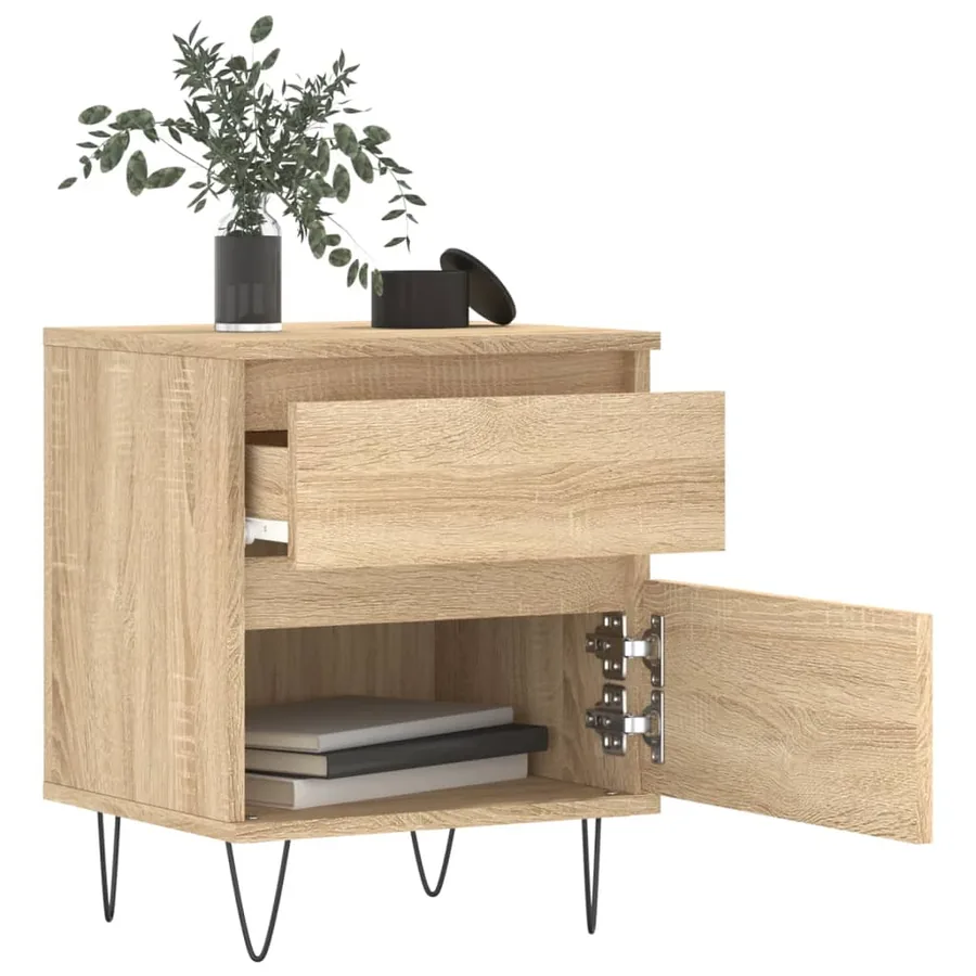 Tables de chevet 2 pcs chêne sonoma 40x35x50 cm bois ingénierie - 8