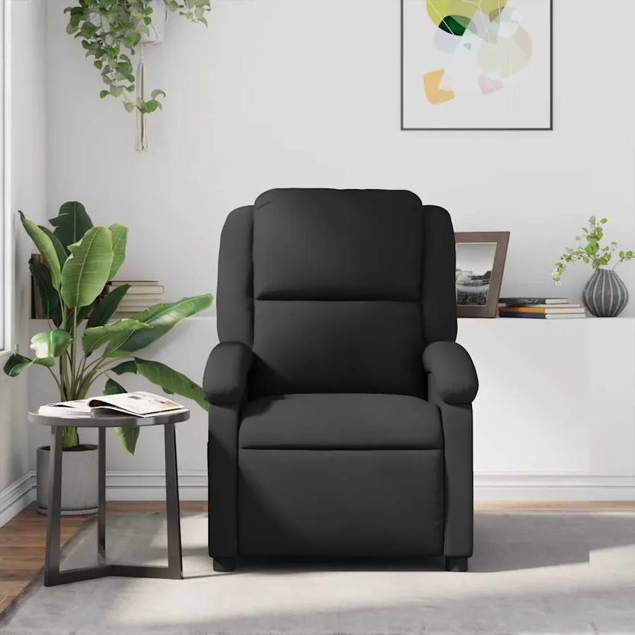Fauteuil de massage inclinable noir cuir véritable - 3