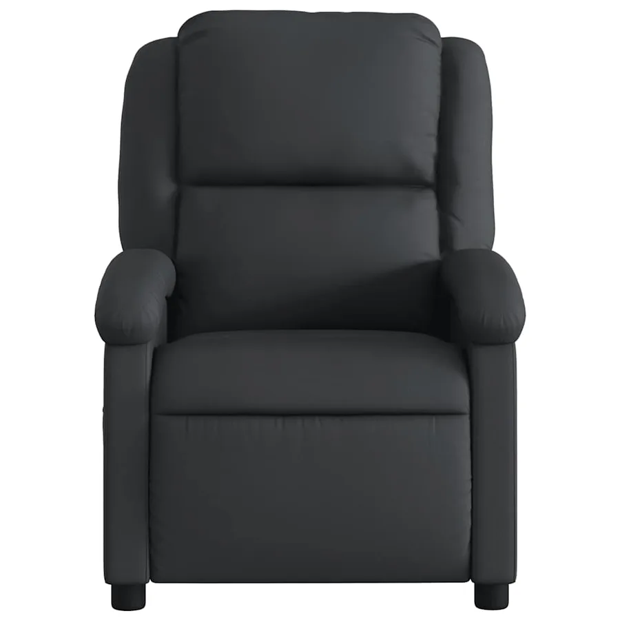 Fauteuil de massage inclinable noir cuir véritable - 8