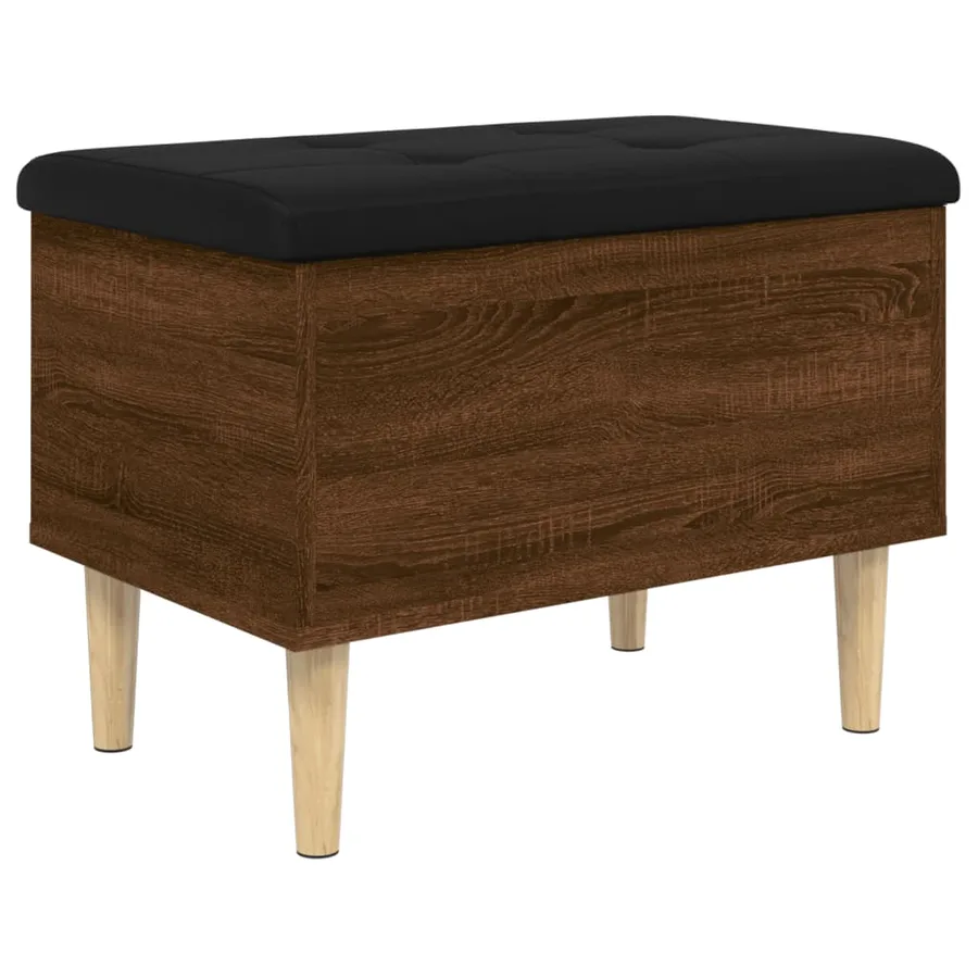 Banc de rangement chêne marron 62x42x46 cm bois d'ingénierie - 2