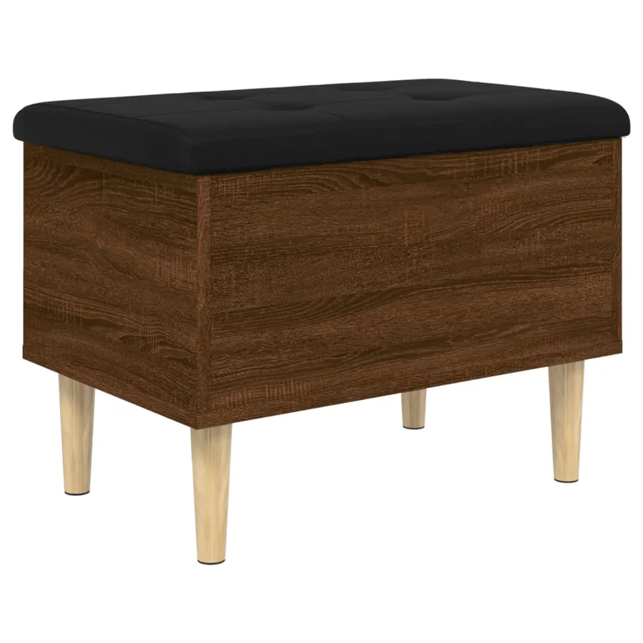 Banc de rangement chêne marron 62x42x46 cm bois d'ingénierie - 7