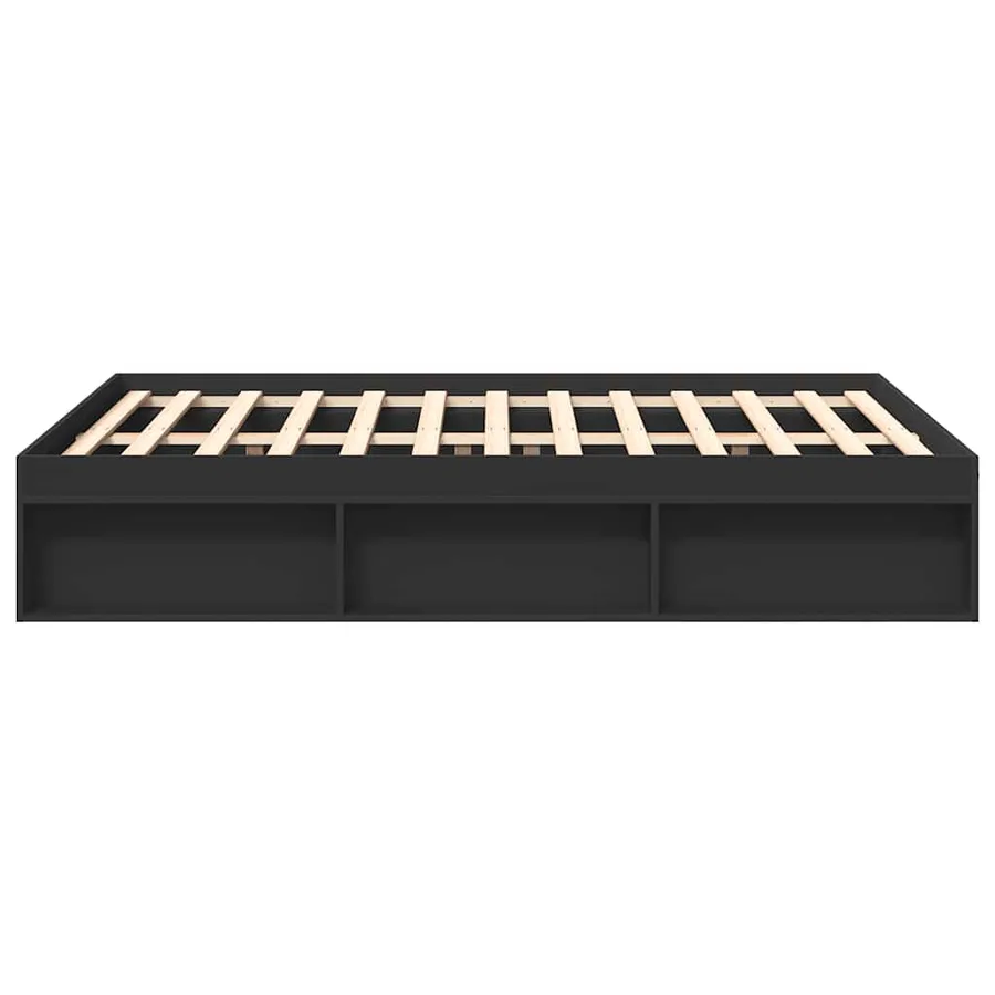 Cadre de lit sans matelas noir 160x200 cm - 6