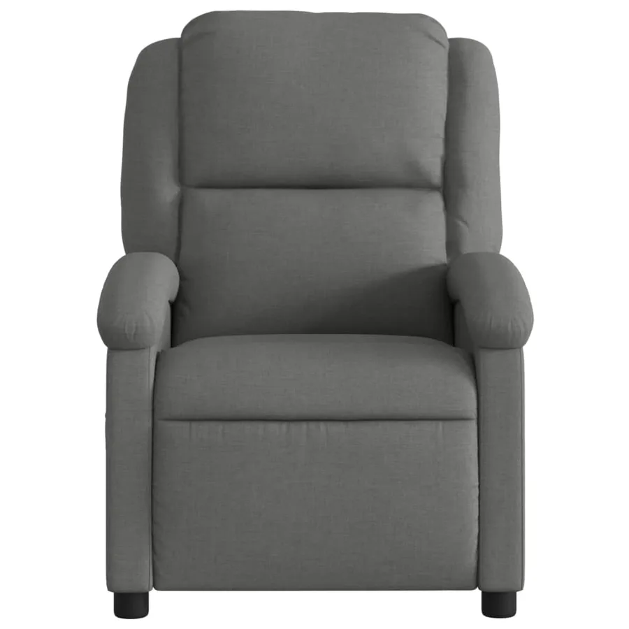 Fauteuil inclinable de massage en tissu gris foncé - 7