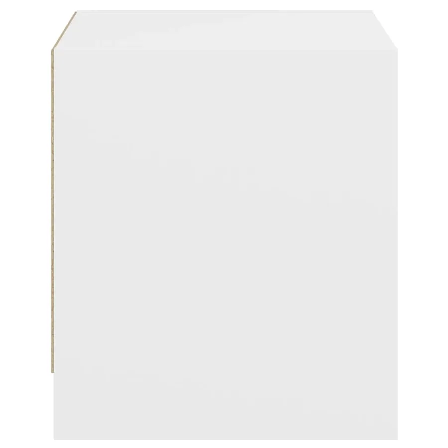 Tables de chevet avec portes en verre 2 pcs blanc 35x37x42 cm - 8