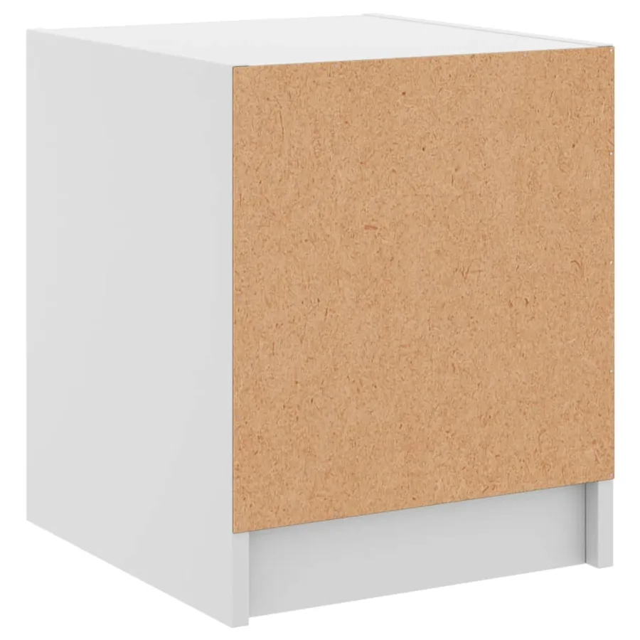 Tables de chevet avec portes en verre 2 pcs blanc 35x37x42 cm - 9