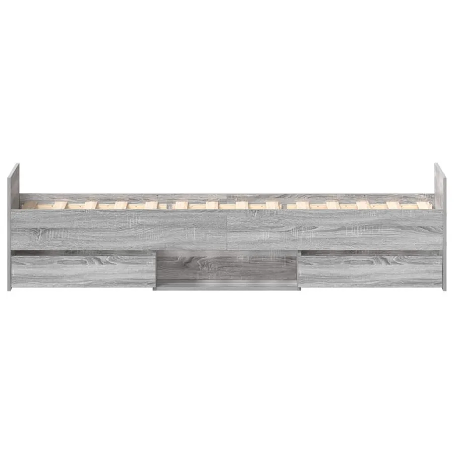 Cadre de lit sans matelas sonoma gris 90x200 cm - 7
