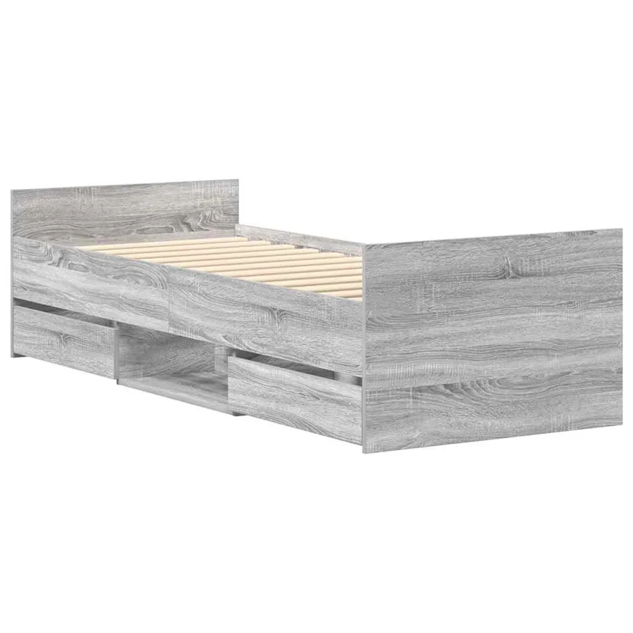 Cadre de lit sans matelas sonoma gris 90x200 cm - 8