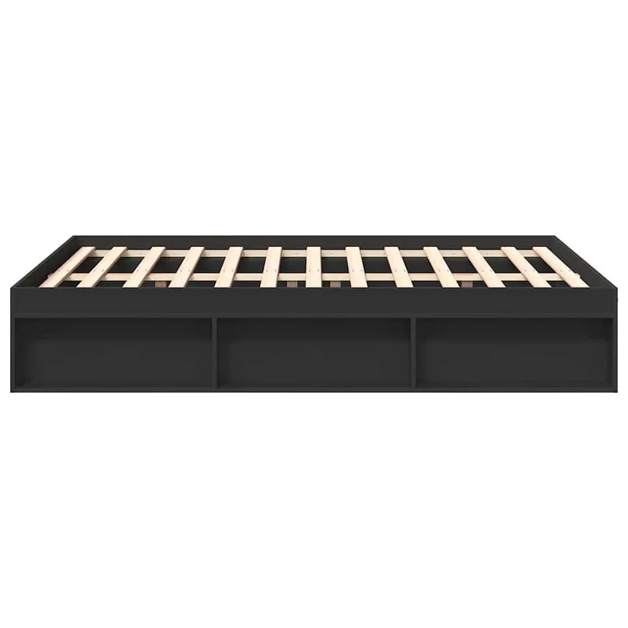Cadre de lit sans matelas noir 120x190 cm - 6