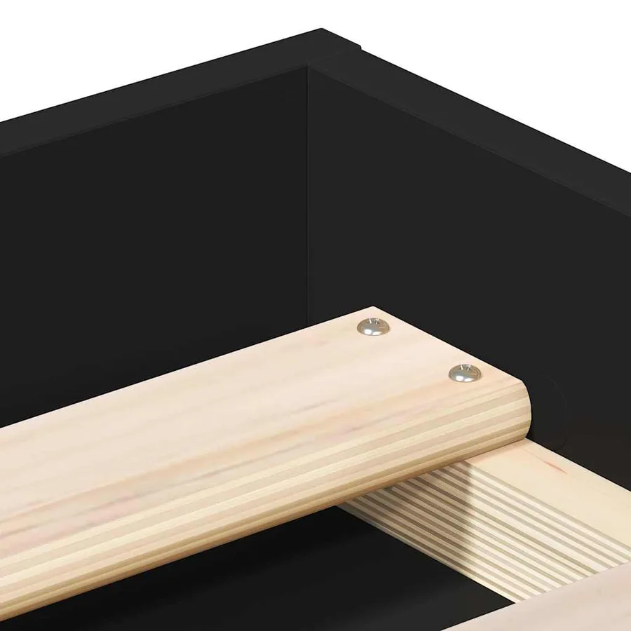Cadre de lit sans matelas noir 120x190 cm - 8