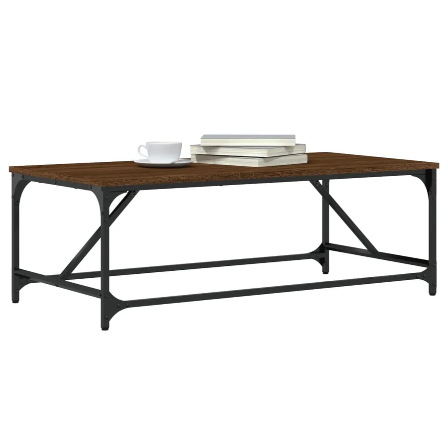 Table basse Chêne marron 100x50x35 cm Bois d'ingénierie - 3